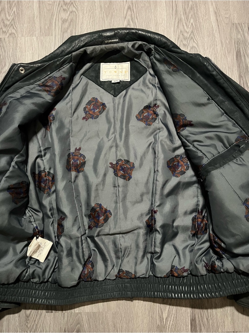 Vintage 90s London fog Towne leather bomber full zip button jacket large  - Picture 5 of 10